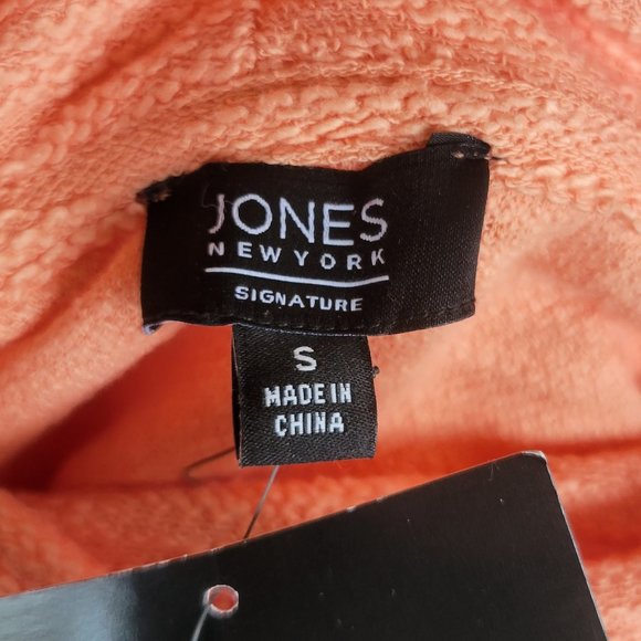NWT JONES New York Peach Textured Funnel Neck Sweater S - Picture 5 of 5